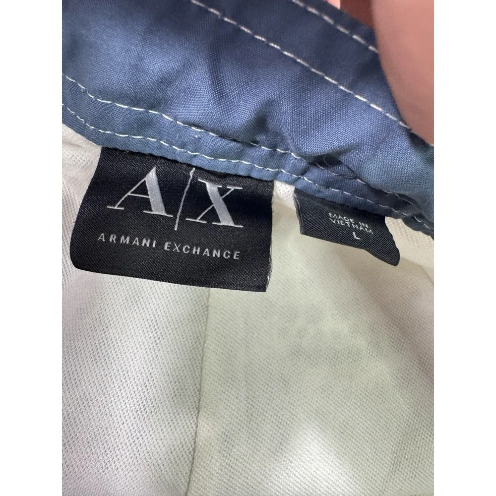 Armani Exchange Swim Trunks Mens Large Blue Geometric Board Shorts Mesh Lined AX